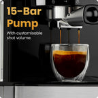 Craftbrew Espresso Machine 15-Bar Steam Wand Digital Touchscreen