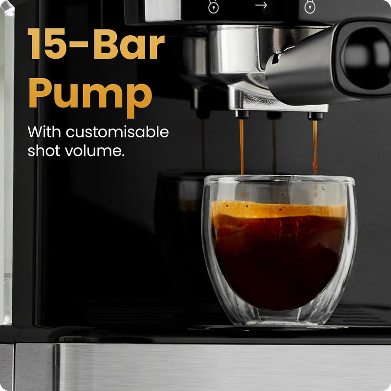 Craftbrew Espresso Machine 15-Bar Steam Wand Digital Touchscreen