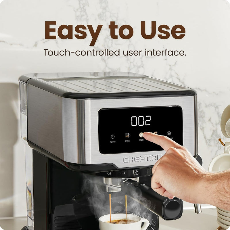 Craftbrew Espresso Machine 15-Bar Steam Wand Digital Touchscreen
