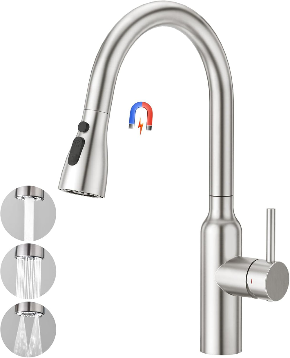 High Arc Kitchen Sink Mixer Tap with Pull