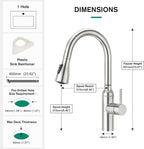 High Arc Kitchen Sink Mixer Tap with Pull