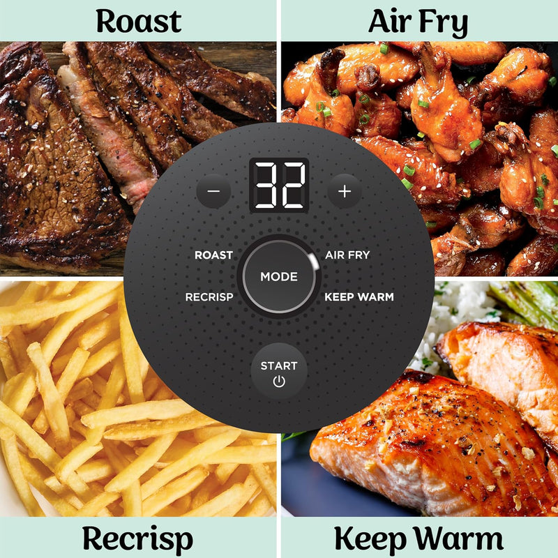 3.8L 4-In-1 Glass Air Fryer Stone
