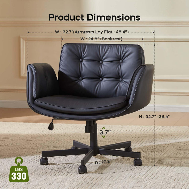 Criss Cross Chair with Arms and Wheels PU