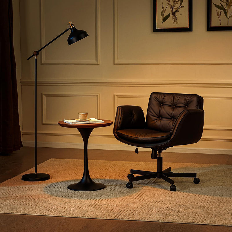 Criss Cross Chair with Arms and Wheels PU