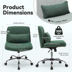 Cross Legged Office Chair Chenille Armless Vanity