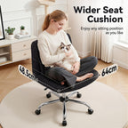 Cross Legged Office Chair Chenille Armless Vanity