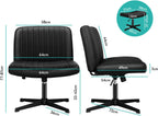 Cross Legged Office Chair Wide Seat Armless Desk