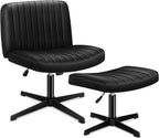 Cross Legged Office Chair Wide Seat Armless Desk