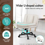Cross Legged Office Chair Wide Seat Armless Desk