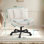 Cross Legged Office Chair Wide Seat Armless Desk