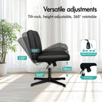 Cross Legged Office Chair Wide Seat Armless Desk