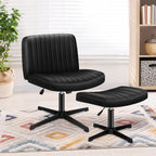 Cross Legged Office Chair Wide Seat Armless Desk