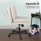 Cross Legged Office Chair Wide Seat Armless Desk