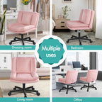 Cross Legged Office Chair Wide Seat Armless Desk