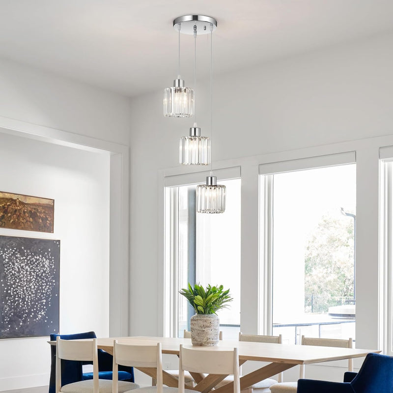 Crystal 3-Light Pendant Ceiling Light Kitchen Island Lights