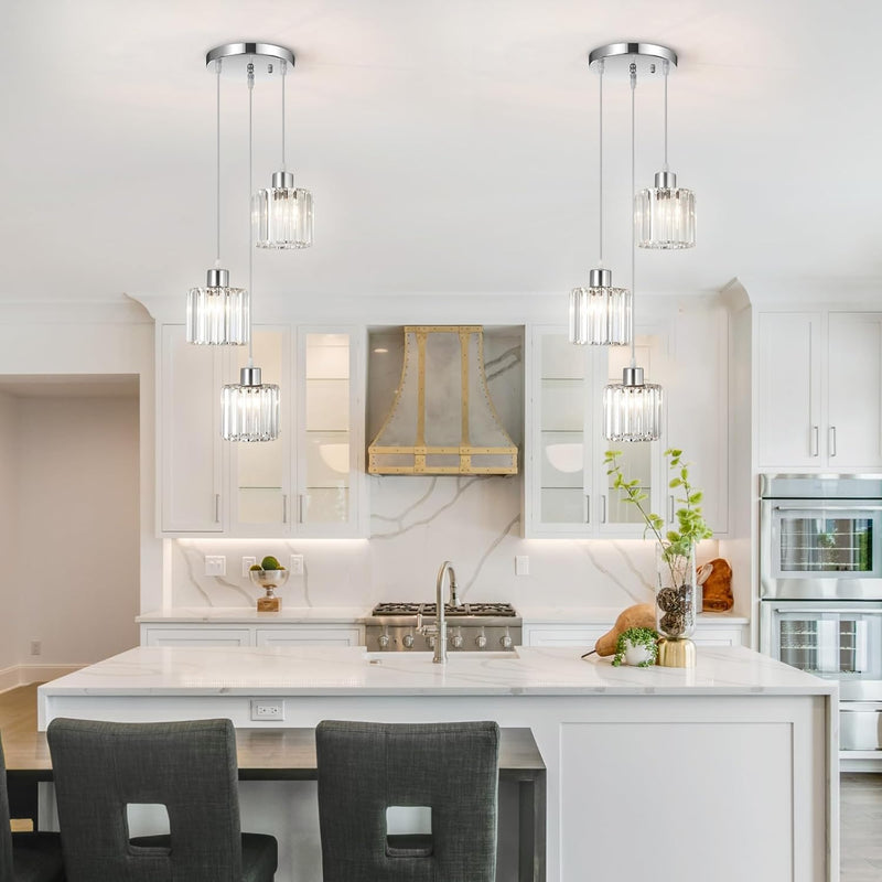 Crystal 3-Light Pendant Ceiling Light Kitchen Island Lights