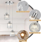 Crystal 3-Light Pendant Ceiling Light Kitchen Island Lights