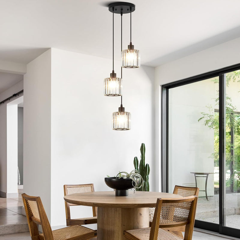 Crystal 3-Light Pendant Ceiling Light Kitchen Island Lights