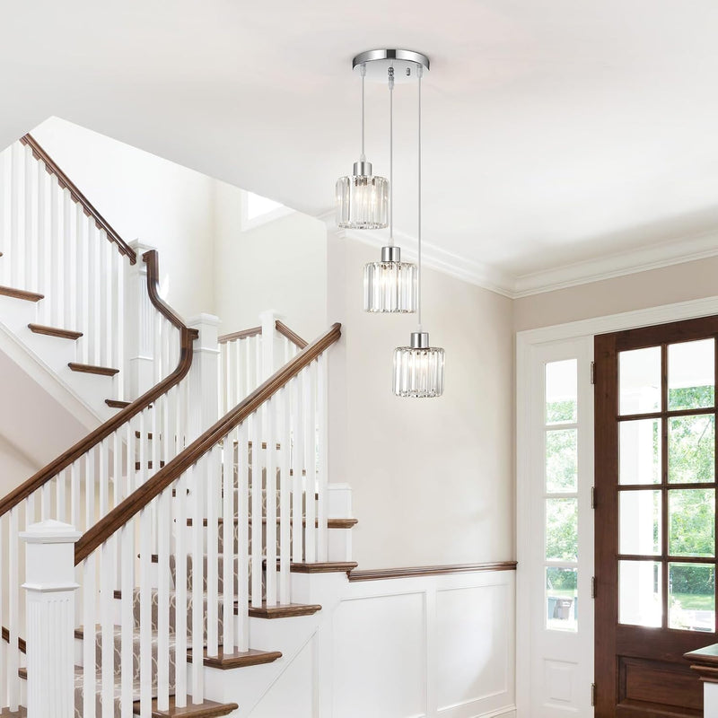 Crystal 3-Light Pendant Ceiling Light Kitchen Island Lights
