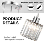 Crystal 3-Light Pendant Ceiling Light Kitchen Island Lights