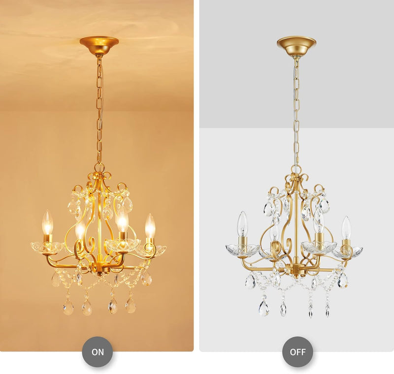 Crystal 5-Light Candle Chandelier Pendant Flushmount Ceiling