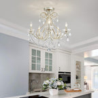 Crystal 5-Light Candle Chandelier Pendant Flushmount Ceiling