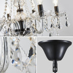Crystal 5-Light Candle Chandelier Pendant Flushmount Ceiling
