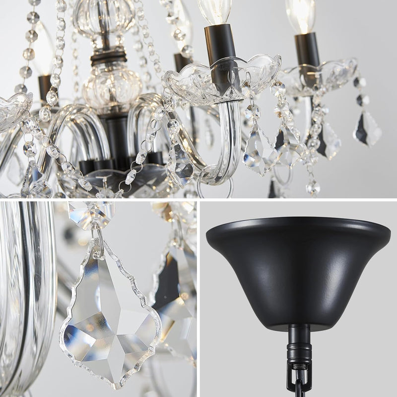 Crystal 5-Light Candle Chandelier Pendant Flushmount Ceiling