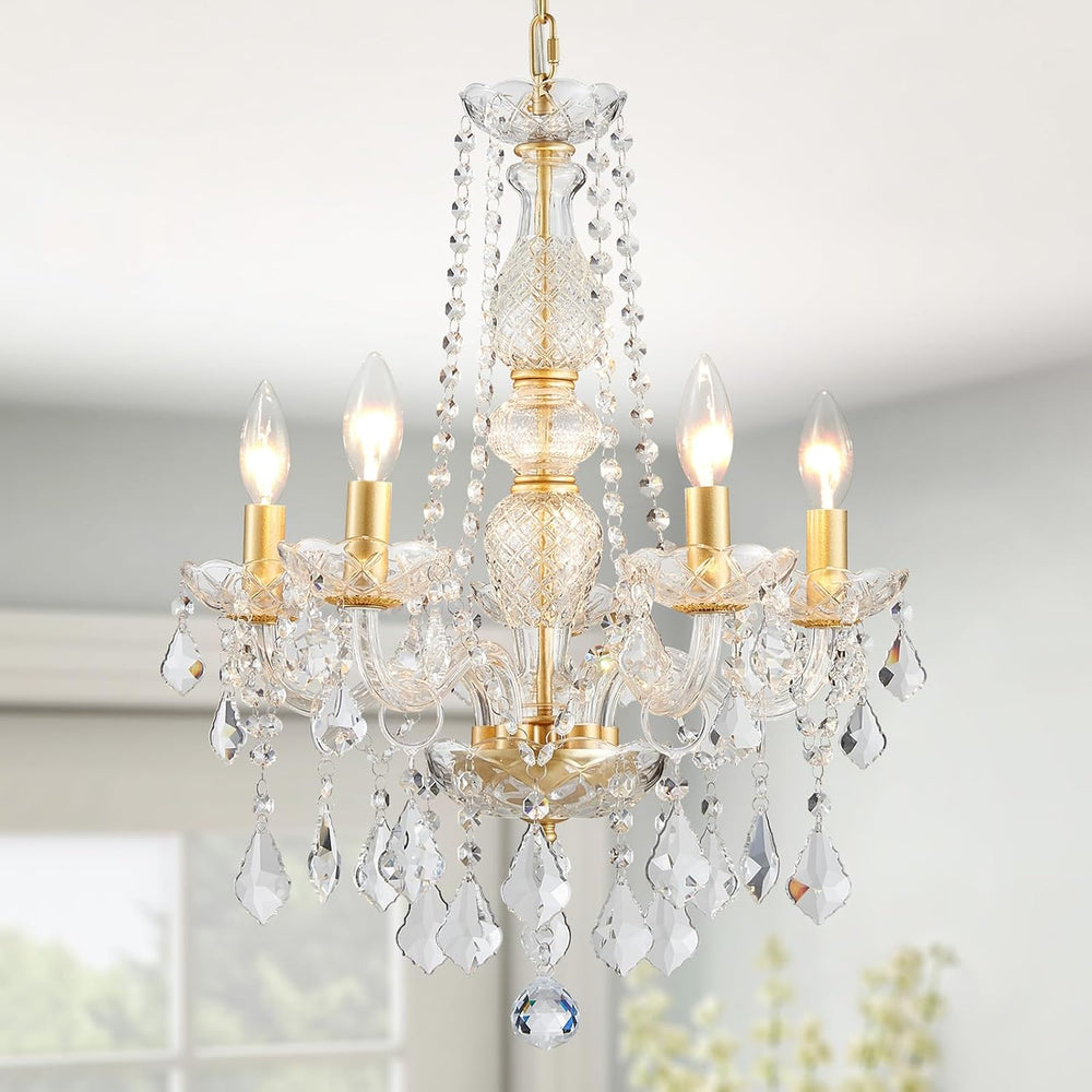 Crystal 5-Light Candle Chandelier Pendant Flushmount Ceiling