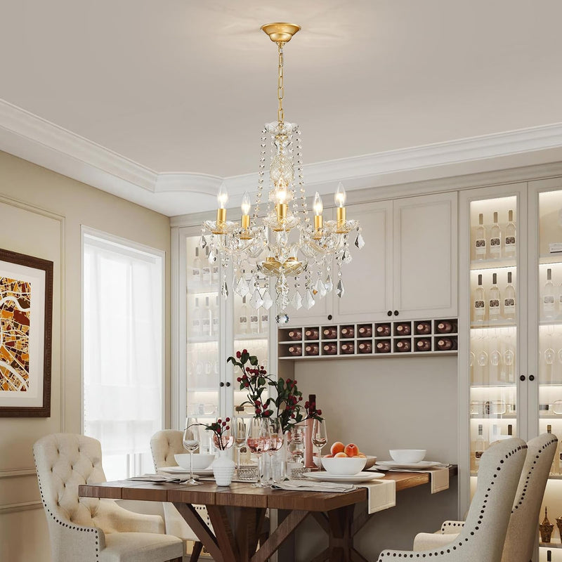 Crystal 5-Light Candle Chandelier Pendant Flushmount Ceiling