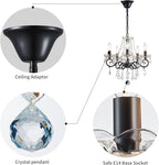 Crystal 5-Light Candle Chandelier Pendant Flushmount Ceiling