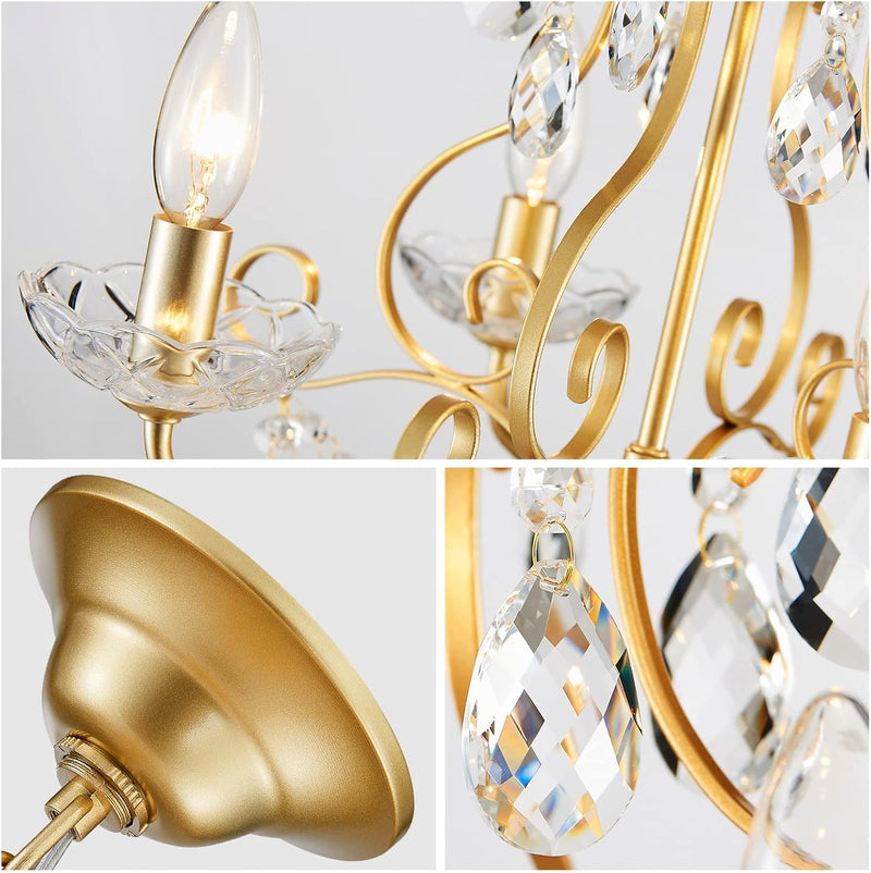 Crystal 5-Light Candle Chandelier Pendant Flushmount Ceiling