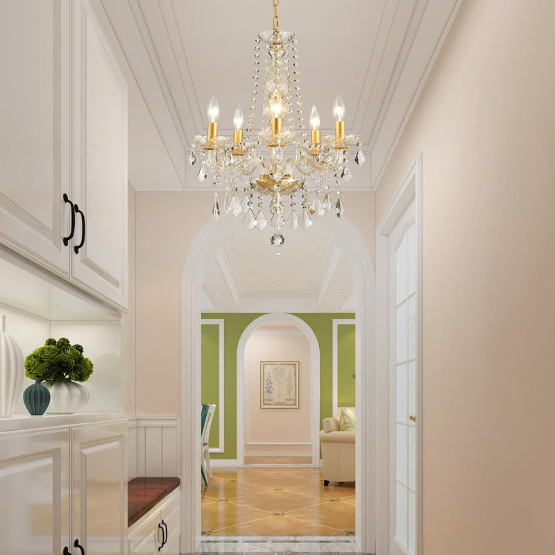 Crystal 5-Light Candle Chandelier Pendant Flushmount Ceiling