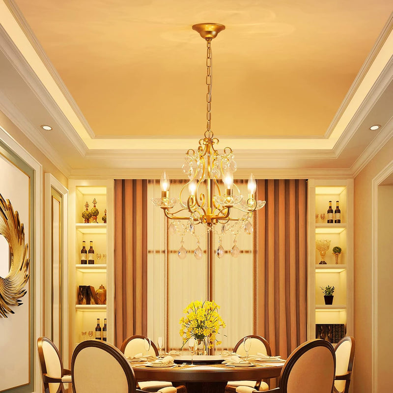 Crystal 5-Light Candle Chandelier Pendant Flushmount Ceiling