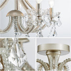 Crystal 5-Light Candle Chandelier Pendant Flushmount Ceiling