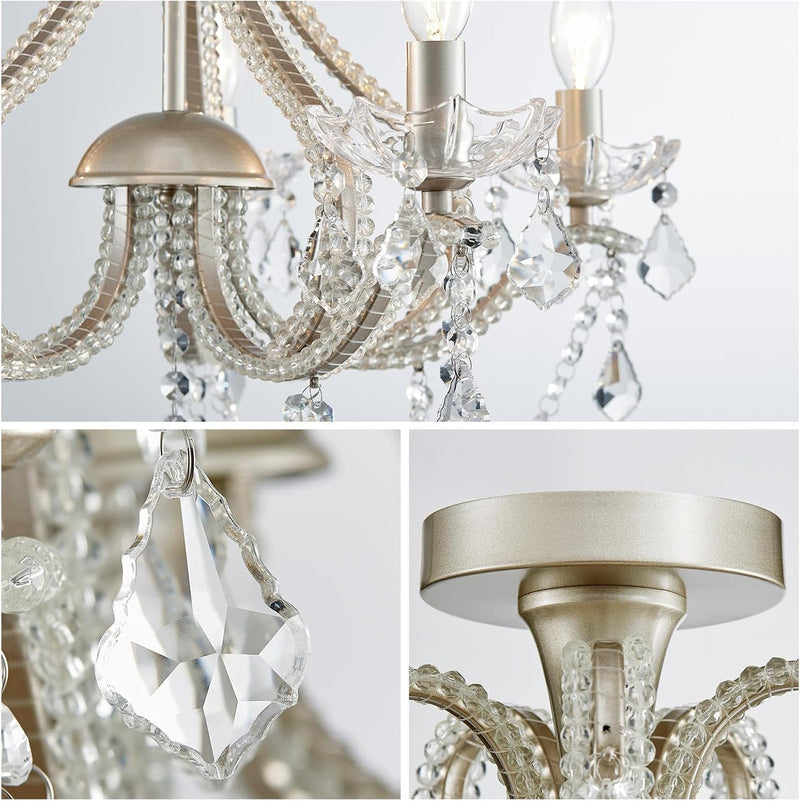 Crystal 5-Light Candle Chandelier Pendant Flushmount Ceiling
