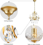 Crystal 5-Light Candle Chandelier Pendant Flushmount Ceiling