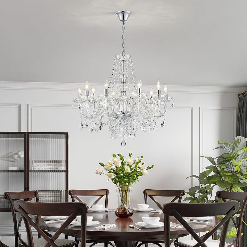 Crystal 5-Light Candle Chandelier Pendant Flushmount Ceiling
