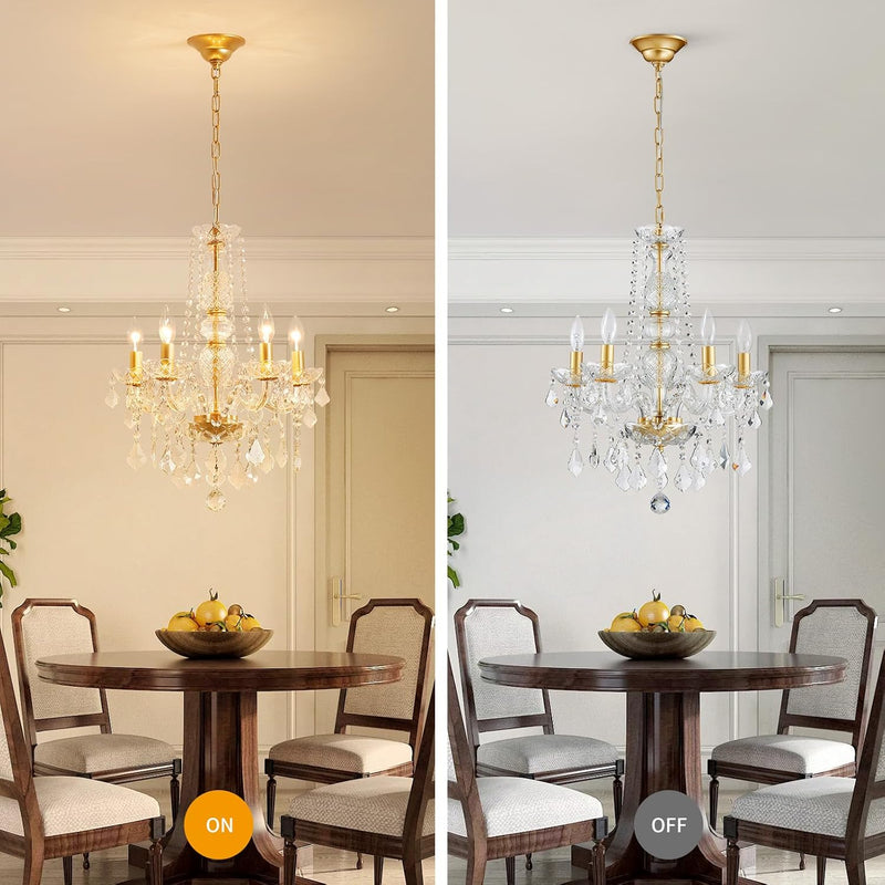 Crystal 5-Light Candle Chandelier Pendant Flushmount Ceiling