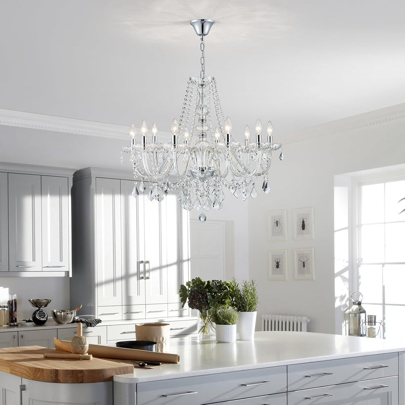 Crystal 5-Light Candle Chandelier Pendant Flushmount Ceiling