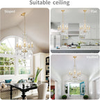 Crystal 5-Light Candle Chandelier Pendant Flushmount Ceiling