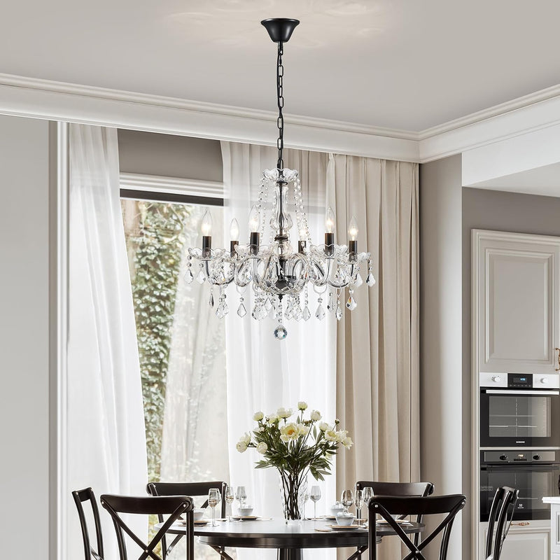 Crystal 5-Light Candle Chandelier Pendant Flushmount Ceiling