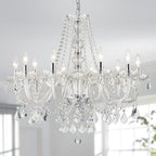 Crystal 5-Light Candle Chandelier Pendant Flushmount Ceiling
