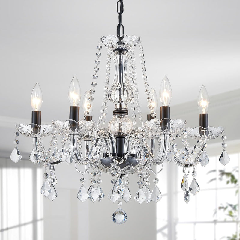 Crystal 5-Light Candle Chandelier Pendant Flushmount Ceiling