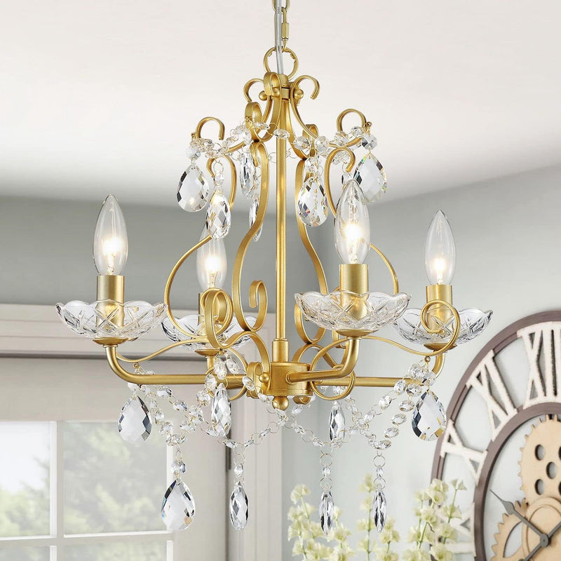 Crystal 5-Light Candle Chandelier Pendant Flushmount Ceiling