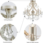 Crystal 5-Light Candle Chandelier Pendant Flushmount Ceiling