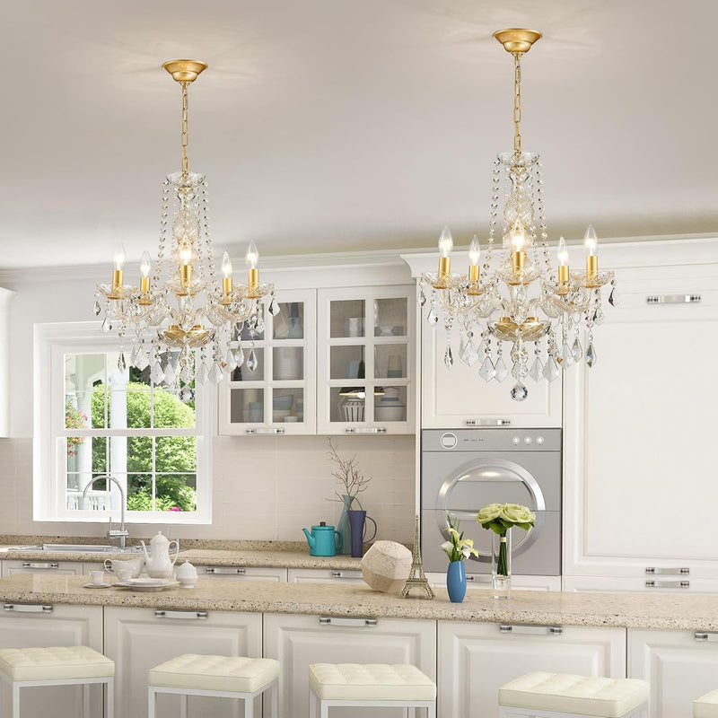 Crystal 5-Light Candle Chandelier Pendant Flushmount Ceiling