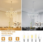 Crystal 5-Light Candle Chandelier Pendant Flushmount Ceiling