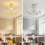 Crystal 5-Light Candle Chandelier Pendant Flushmount Ceiling