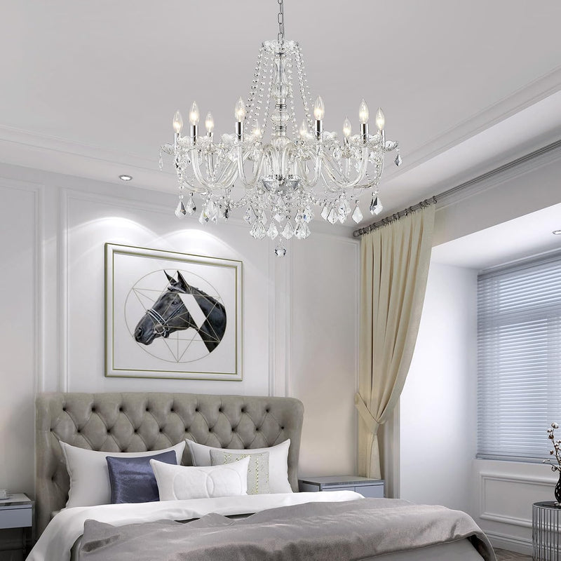 Crystal 5-Light Candle Chandelier Pendant Flushmount Ceiling